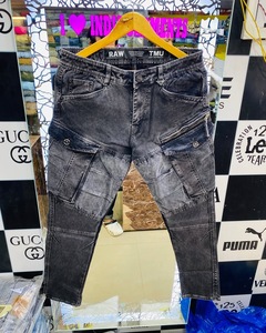 Amirys 2025 Pantalones Casuales para <span class=keywords><strong>Hombre</strong></span>, <span class=keywords><strong>Jeans</strong></span> Biker Ajustados con Bordado, Denim Desgastado de Algodón, Tendencia de Moda Unisex - Product Image 4