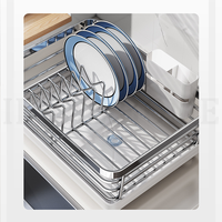 Égouttoir à vaisselle en acier inoxydable 304 grande capacité pour comptoir de cuisine avec porte-couverts pour rangement domestique