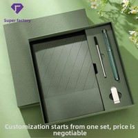 Carnet A5 en cuir PU souple Spot Twill avec reliure sans fil, style bureau professionnel, coffret cadeau personnalisé, cadeau d'affaires