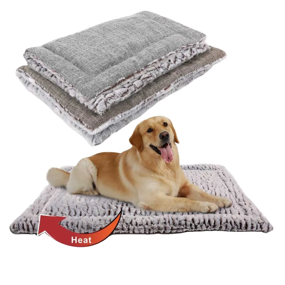 Güvenlik garantili 3 kat gürültüsüz malzeme ısıtmalı Pet yatak Mat Pet köpek paspaslar kendinden ısıtma köpek yatakları