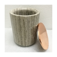 SH STONE Personnalisé À La Main Diverses Couleurs Décoratif Clair Pierre Naturelle Marbre De Luxe Vert Onyx Bougeoir Pots Avec Couvercle