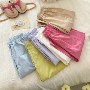 Girls Pants Summer Lightweight Solid Color Casual Harem Mosquito Repellent Cotton Woven Children's Pants - Product Image 1