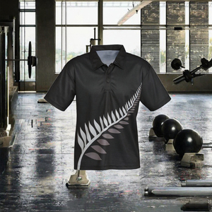 Polo de Punto Negro de Secado Rápido para Hombre, Manga Corta, Estampado, Deportivo, Informal, Antiarrugas, Ropa Deportiva de Verano, Ropa de Moda - Product Image 3