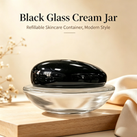 Pots en verre pour crème de 80 g, contenants cosmétiques de luxe avec couvercle plaqué argent