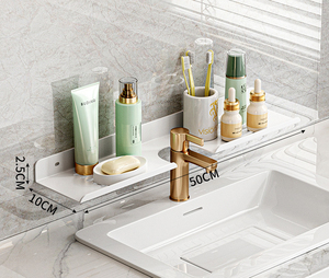 Encimera <span class=keywords><strong>Ducha</strong></span> Caddy Sobre Fregadero <span class=keywords><strong>Estante</strong></span> Sobre Grifo Baño Organizador - Product Image 3