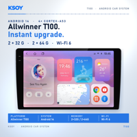 Layar Android Mobil T100 Stereo Radio Mobil Audio Mobil Android Pemutar Android Layar Sentuh Bluetooth