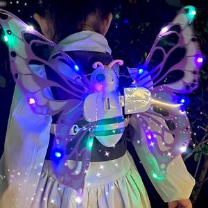 Alas de Elfo Luminosas con Música, Juego de Disfraces de Princesa para Niñas, Decoración para Fiestas, Alas de Ángel de Mariposa - Product Image 4