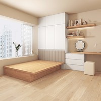 Lit de rangement moderne et simple avec armoire intégrée Tatami pour petit appartement – Mobilier de chambre à coucher