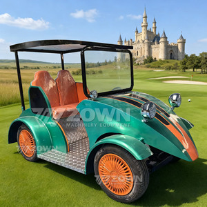 Voiture de tourisme électrique vintage ZOWN, verte et orange, 4 places, haute garde au sol - Product Image 5