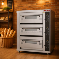 Oven Dek Listrik Ekspor 	 Pengiriman Oven 3 Lapis 6 Loyang 	 Oven untuk Industri Makanan Pasar Global Oven Dek untuk Pabrik Makanan