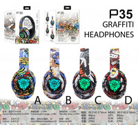 Casque de jeu sans fil dynamique en métal OEM P35 avec éclairage RGB et microphone pour téléphone portable et utilisation en voyage