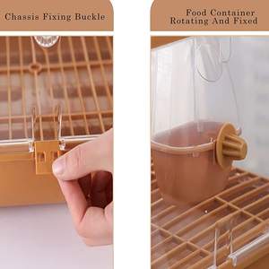 Gabbia per uccelli gabbia per appendere in plastica in stile <span class=keywords><strong>Vintage</strong></span> con 2 tazze per l'alimentazione per pappagalli di piccoli uccelli - Product Image 3