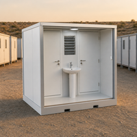 Unité de toilettes mobiles préfabriquées écologiques avec structure en acier durable, panneau sandwich, lavabo et porte verrouillable pour extérieur et parcs