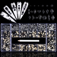 Boîte à ongles en strass pour fournisseur de décoration d'art d'ongle en cristal Kit d'art d'ongle en cristal