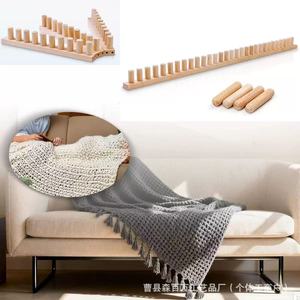 Wooden Hand Knitting Tool <b>Kit</b> For Towels Tapestries Single Head Yarn Short Ply Knitting <b>Diy</b> Home Decoration Natural Wood Color - Product Image 4