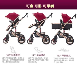 Toptan çin üretici yeni lüks arabası bebek buggy 3 in 1 bebek arabası seyahat sistemi bebek Pram