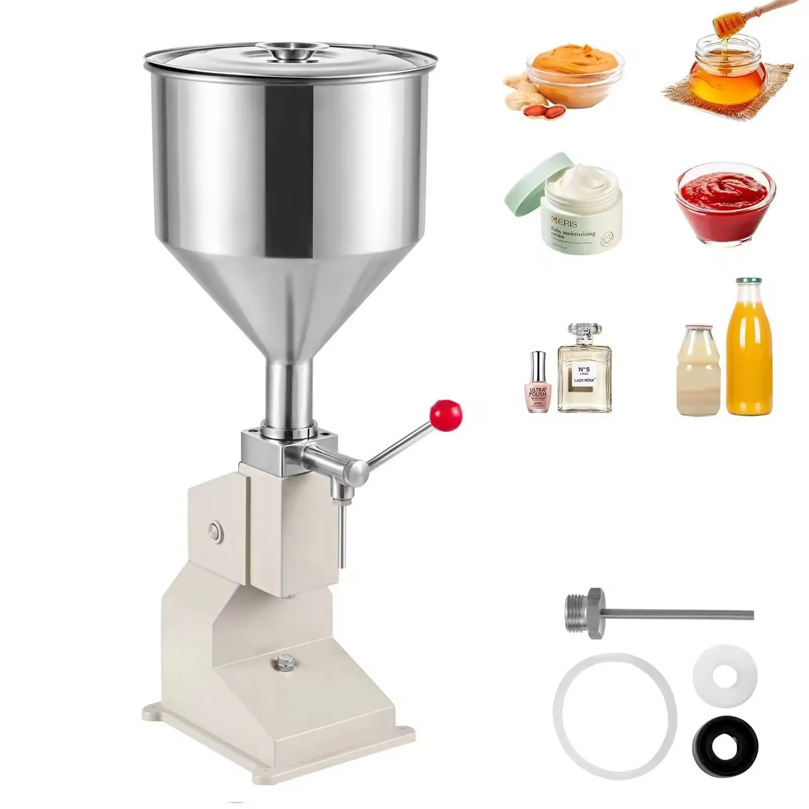 A03 Hand Pressure essential oil bottle cosmetic face cream jar paste liquid filling machine 5-50ml for small business