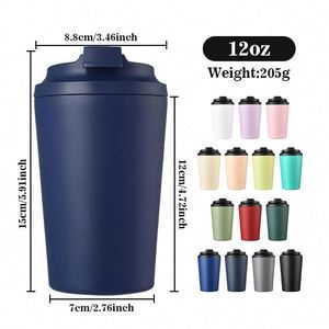 Custom Logo 12oz Reusable Cup <b>Double</b> <b>Wall</b> Vacuum Insulated Tumbler Travel <b>Mug</b> Cups Stainless Steel Coffee <b>Mugs</b> With Lid for Gift - Product Image 3
