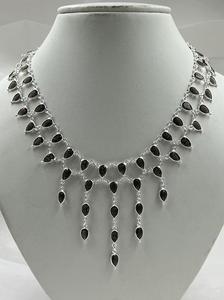 Venta caliente collar de cuarzo ahumado de plata esterlina collar de piedras preciosas de cuarzo ahumado Natural en forma de pera joyería de plata de Jaipur - Product Image 3