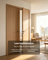 Porte intérieure moderne en WPC imitation bois, écologique, insonorisée, panneau imperméable, taille personnalisée, porte en PVC, pour résidence et hôtel