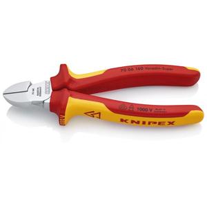 KNIPEX - 70 06 160 SB Diagonal Cutter cromado, mangos aislados con empuñaduras multicomponentes, VDE-probado., con C alargado - Product Image 1