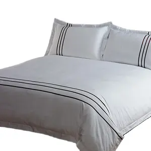 थोक 100% कपास सादे percale सफेद रंग 200 टी होटल बिस्तर कनवास कपड़े