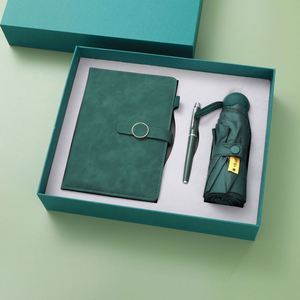 Customizable Diary Pen Gift Set Business Gift Office Stationery Pu Leather Hardcover <b>Journal</b> Notebook With Umbrella and Pen Set - Product Image 2