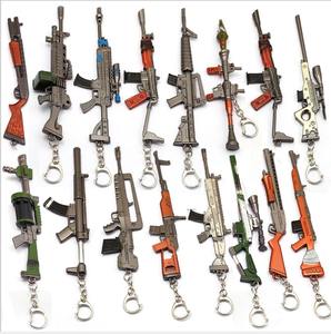 Mini Exquisite Cartoon-Style Keychain Fashionable Zinc Alloy Sub Machine Automatic Rifle and Gun Knife <b>Metal</b> <b>Fans</b> Key Ring - Product Image 6