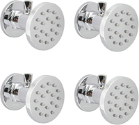 Système de douche thermostatique encastré en laiton brossé, pommeau de douche pluie rond, 6 jets latéraux, mitigeur mural
