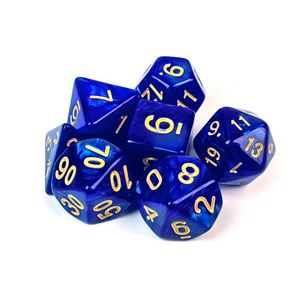 Juego de 7 Dados Poliédricos de Acrílico con Núcleo Líquido, Color Azul, para Juegos de Rol - Product Image 3