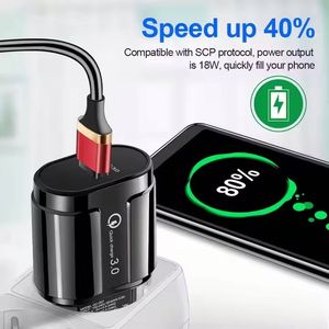 อะแดปเตอร์ชาร์จ USB 18W ขายส่ง ที่ชาร์จโทรศัพท์มือถือแบบ USB 3A ชาร์จเร็ว ปลั๊ก US EU สำหรับโทรศัพท์มือถือ - Product Image 3