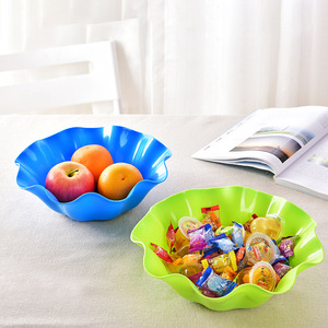 Lotus Leaf Shaped Fruit Plate Plastic Lightweight Snack Bowl For Living Room Party Use Small Yellow Blue Green Large Red - Product Image 3