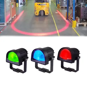 נורת אזהרה בטיחותית של מלגזה LED עם דפוס בולם קשת אדום ירוק כחול תאורת עקומה LED אור מלגזה