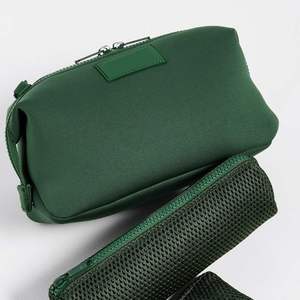 Custom Eco-Friendly Darker Green Neoprene Zipper <b>Storage</b> Bag Travel Organizer Kit Waterproof Shaving Bag Outdoor Essentials - Product Image 3