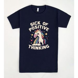 T-shirt Sick Of Positive Thinking Blu scuro Unisex Taglia media per adulti - Product Image 1