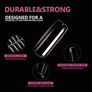 JIEYU Vente en gros d'usine PMMA/ABS Moyen Clair Couverture Complète N'endommage <span class=keywords><strong>pas</strong></span> les Ongles French Lady <span class=keywords><strong>Faux</strong></span> Ongles Réutilisables - Product Image 3