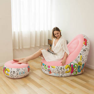 IStapromo Gift New Color <b>Inflatable</b> Lounge Chair with Ottoman Blow up Chaise Lounge Portable Lazy Sofa Set - Product Image 4