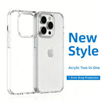 Vente en gros de coques de téléphone portable transparentes en PC rigide anti-choc, coque souple en TPU transparente pour iPhone 13 14 15 16 17 18 Pro Max