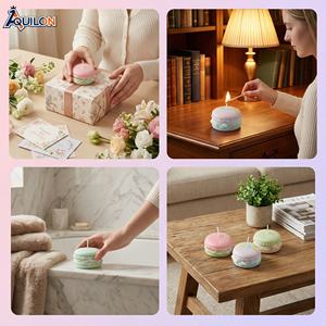 Série de couleurs macaron, cire de soja naturelle, sans fumée, sans odeur, douce et non <span class=keywords><strong>grasse</strong></span>, adaptée aux chambres et aux salles d'étude - Product Image 3