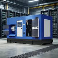 Générateur diesel silencieux à châssis ouvert refroidi par eau, usage intensif, 30KVA 250KVA, triphasé 380V/400V, ATS, écran LCD, alternateur 100% cuivre