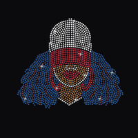 Transfert thermocollant en strass motif Black Girl pour T-shirts, prêt à presser