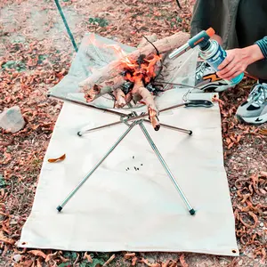 Estera a prueba de fuego para fogatas, Protector de cubierta, estera de parrilla para césped