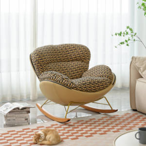 JINS Chaises de salon modernes et luxueuses Fauteuil inclinable à bascule Egg Sofa lounge Single Lazy Magical Metal Frame Adult Furniture - Product Image 5