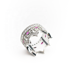 Anello Corona di Lusso 2026 con Rubino Taglio Marquise e Zirconi Cubici 8A in Argento Sterling 925 per Matrimonio e Fidanzamento - Product Image 6
