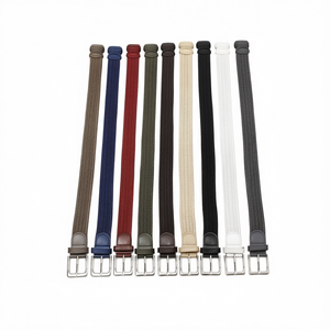 Cintura Elastica Intrecciata Zi 3,5 Cm Tinta Unita, Elastica e Tessuta, per Uomo e Donna, Moda Casual - Product Image 2