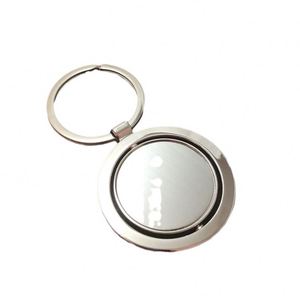 Wholesale Custom Logo <b>Round</b> Rotating Laser Engraved Logo Corporate Promotional Small Gifts Laser Engraving Keychain Key Chain - Product Image 2