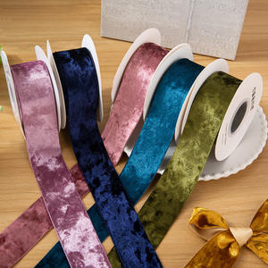 3.8cm <span class=keywords><strong>Flocage</strong></span> Velours Sangle DIY Cadeau Emballage Rubans Gâteau Accessoire Décoration Ruban Tissé Ruban - Product Image 3