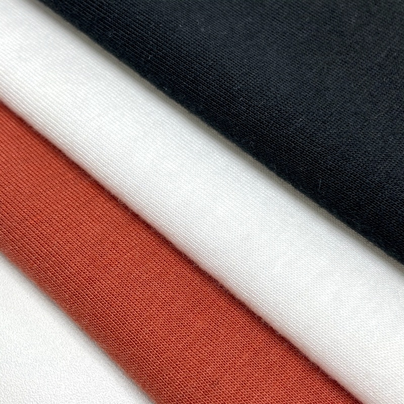 Новый заказ, мягкие футболки из искусственного шелка/полиэстера, черная трикотажная однотонная вискоза, одинарная трикотажная ткань для майки