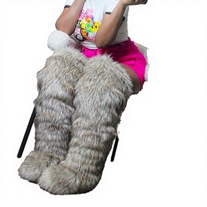 Botas de Mujer de Piel Sintética hasta el Muslo, con Forro de Piel Sintética, Suela de Goma, Cálidas para Invierno - Product Image 3
