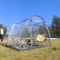 Tente à bulles-Tente Igloo transparente-Maison à écran pour 2 à 3 personnes-Grande nacelle surdimensionnée résistante aux intempéries-Protection contre le froid